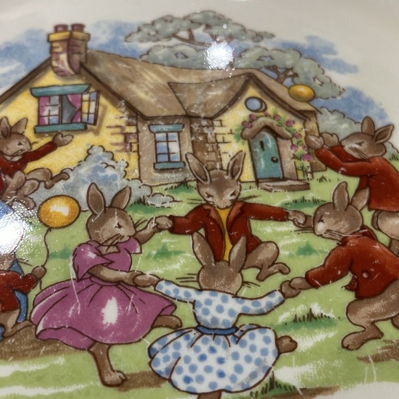 1959-1975 Royal Doulton Bunnykins "Around the rosie" plate - Picture 8 of 8